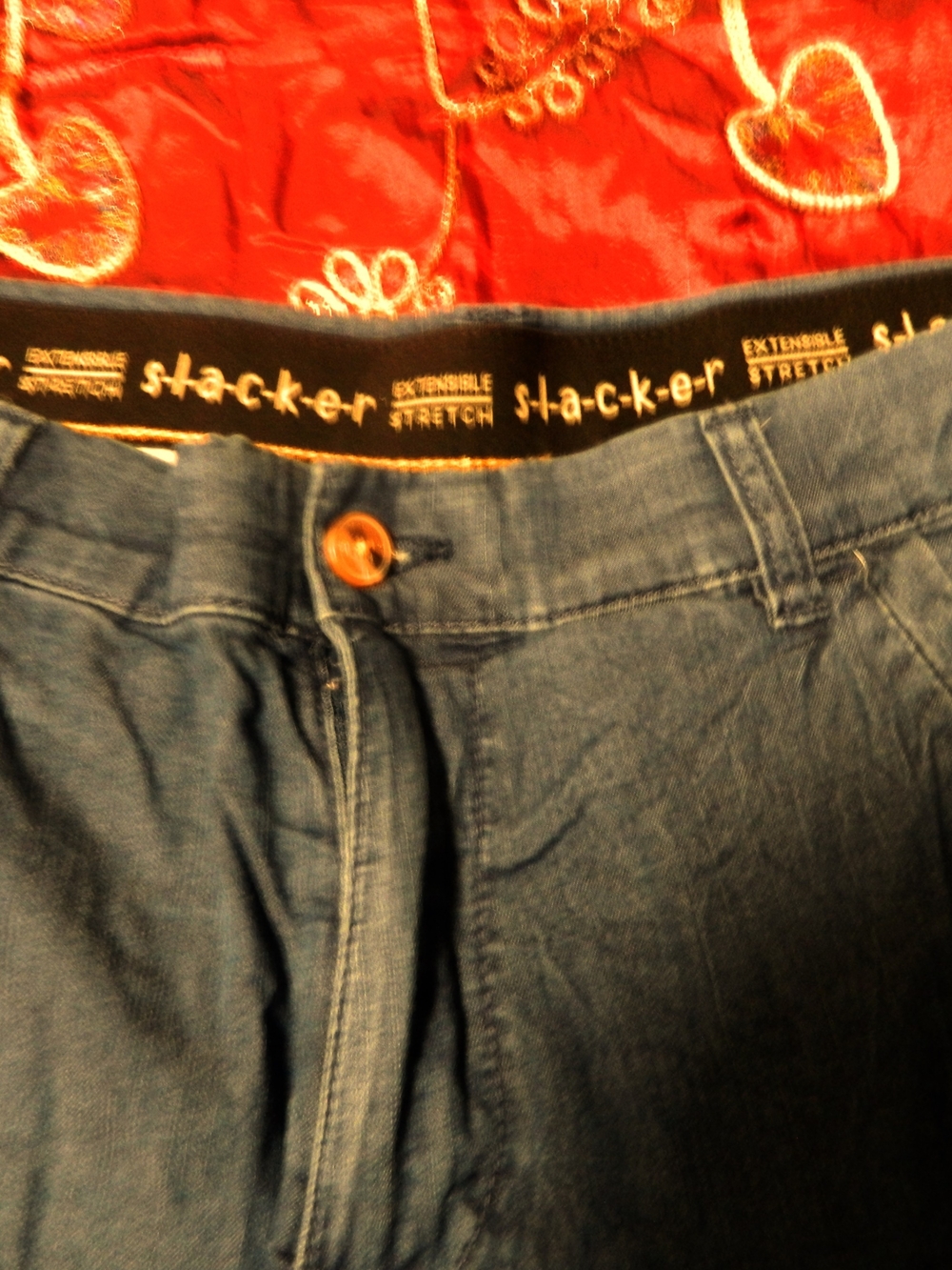 "Slacker" Stretch Blue  Denim Shorts
